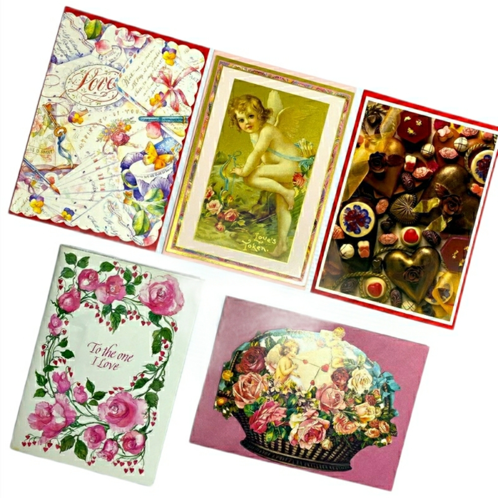 Victorian Valentines Vintage Antique Style Bundle Set Floral Art Collection - Picture 3 of 15